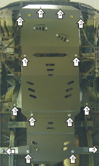 Защита Мотодор для картера, КПП и РК Mitsubishi Pajero Pinin 1998-2007