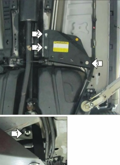 Защита Мотодор для трубок кондиционирования у бензобака Ford Explorer V 2010-2020