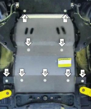 Защита Мотодор для двигателя, КПП, дифференциала передней оси Mitsubishi Pajero Sport II 2012-2015