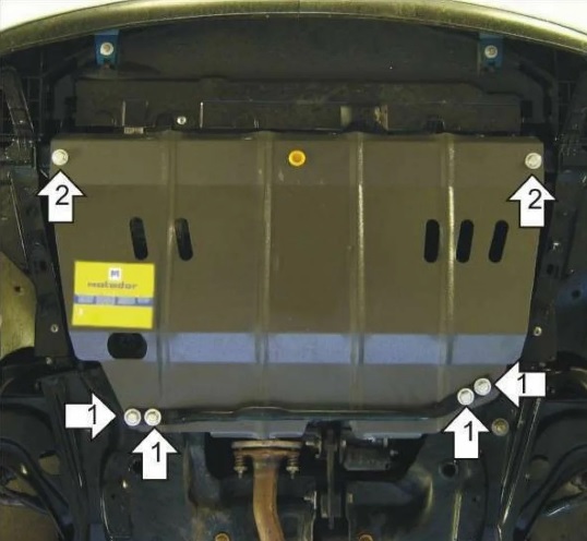 Защита Мотодор для картера, КПП Citroen C3 Picasso 2009-2020