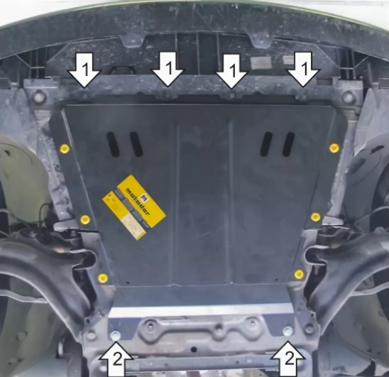 Защита Мотодор для картера, КПП Renault Kangoo II 2008-2020