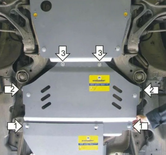 Защита алюминиевая Мотодор для КПП Volkswagen Touareg I 2006-2010