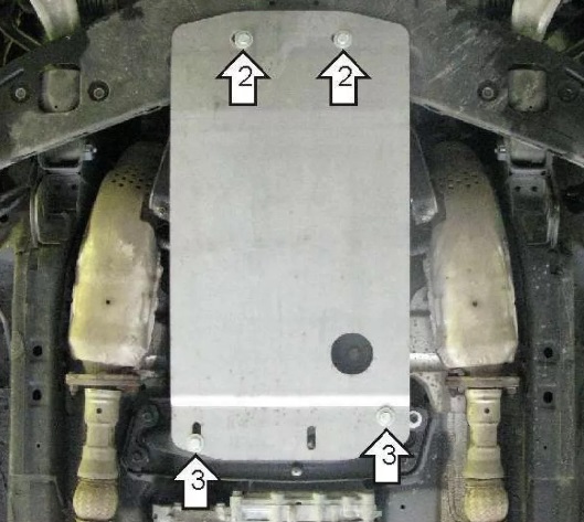 Защита алюминиевая Мотодор для КПП Infiniti FX 35, 37, 50 2009-2012