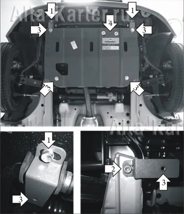 Защита Мотодор для картера, КПП Daewoo Matiz 1998-2020