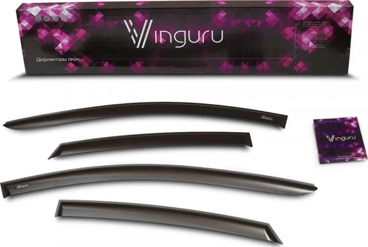 Дефлекторы Vinguru для окон Hawtai Boliger кроссовер 2014-2020 (В ПАКЕТЕ)