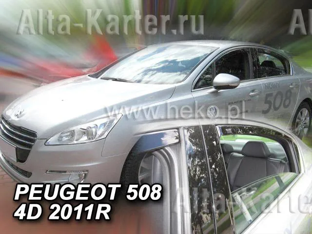 Дефлекторы Heko для окон Peugeot 508 седан 2010-2020