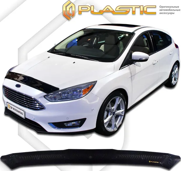 Дефлектор СА Пластик для капота (Classic черный) для EuroStandard для Ford Focus III 5d 2011-2020