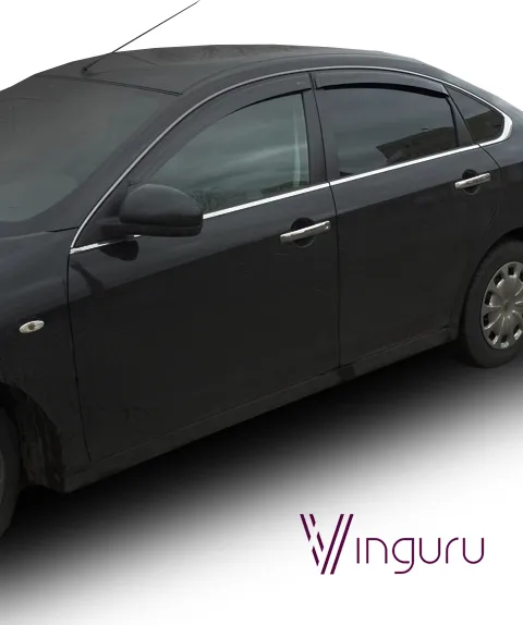 Дефлекторы Vinguru для окон Nissan Almera G15 седан 2012-2020