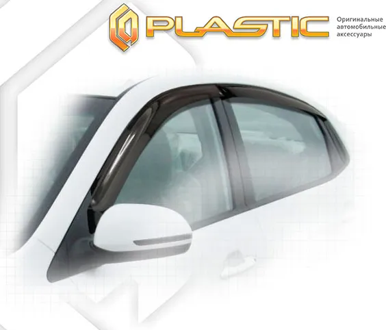 Дефлекторы СА Пластик для окон (Classic полупрозрачный, хром) Opel Insignia 2011