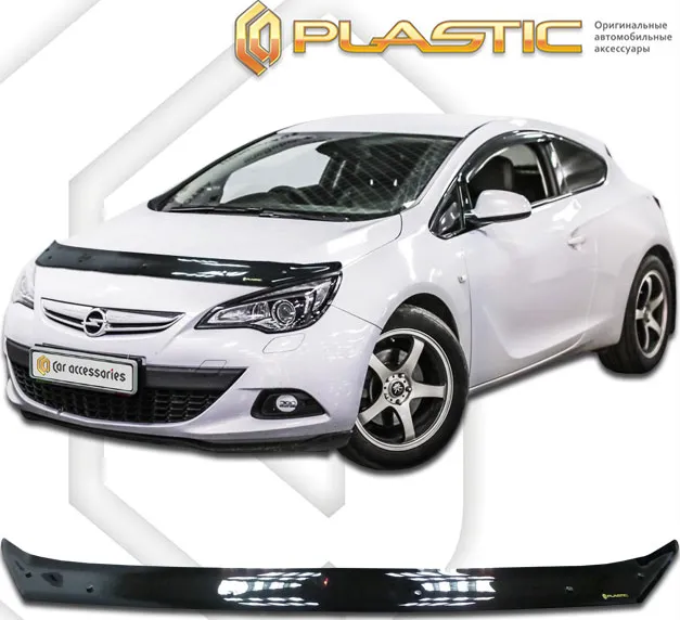 Дефлектор СА Пластик для капота (Classic черный) Opel Astra J 2011-2015