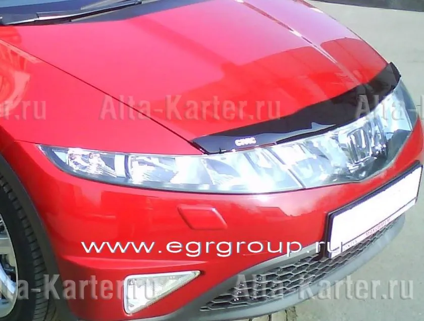 Дефлектор EGR для капота Honda Civic VIII седан 2006-2011 (с логотипом)