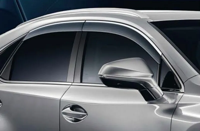 Дефлекторы Тойота Мотор (оригинал) (с нержавеющим молдингом) для окон Lexus NX 2014-2020 Черный