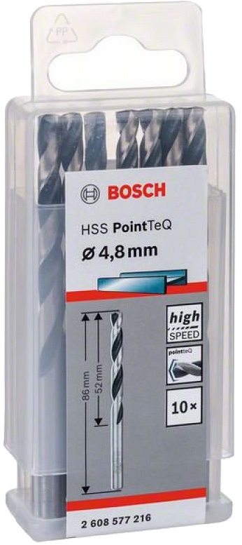 Сверло по металлу PointTeQ Bosch 2608577216, 4.8х52х86 мм