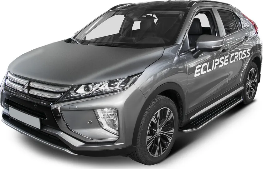 Пороги алюминиевые Rival Premium для Mitsubishi Eclipse Cross 2018-2020