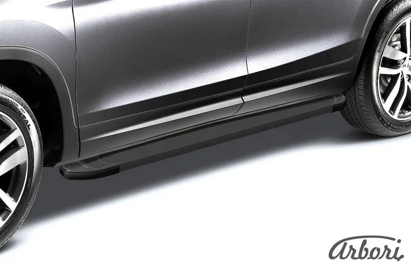 Пороги алюминиевые Arbori Optima Black 1800 для Сhevrolet TrailBlazer II 2012-2020