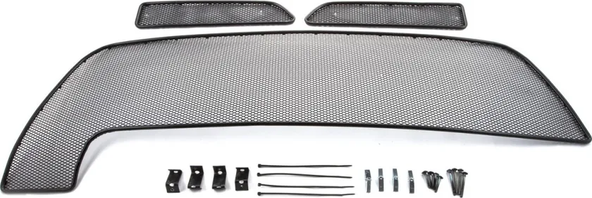 Сетка Arbori на решётку бампера, черная 10 мм для RENAULT Duster 2015-2020 для комплектации Authentique Expression, без декоративной накладки на передний