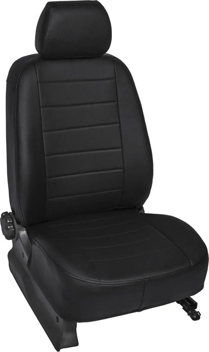 Чехлы Rival Строчка (спинка цельная) для сидений Datsun On-Do седан 2014-2020, черные