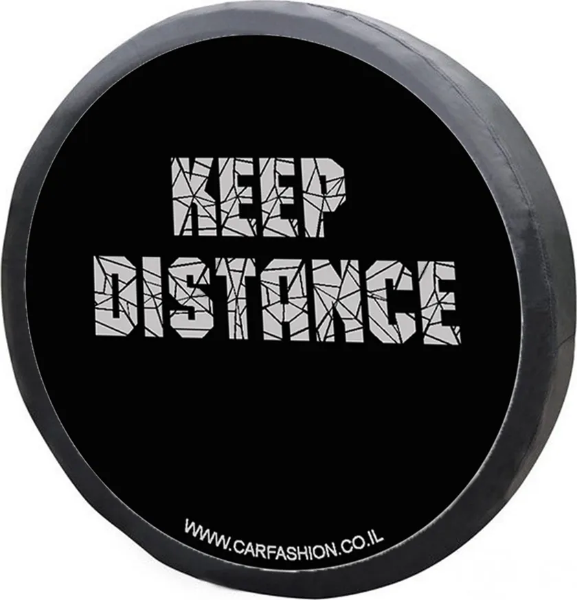Чехол универсальный CarFashion Keep Distance S на запасное колесо, цвет Черный/Серый