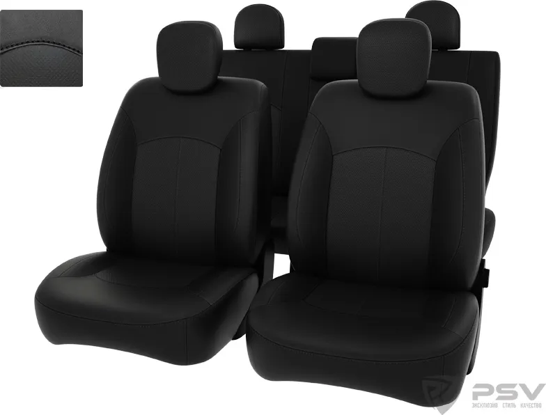 Чехлы PSV Оригинал на сидения для Renault Duster I 2011-2015, цвет Черный/отстрочка черная