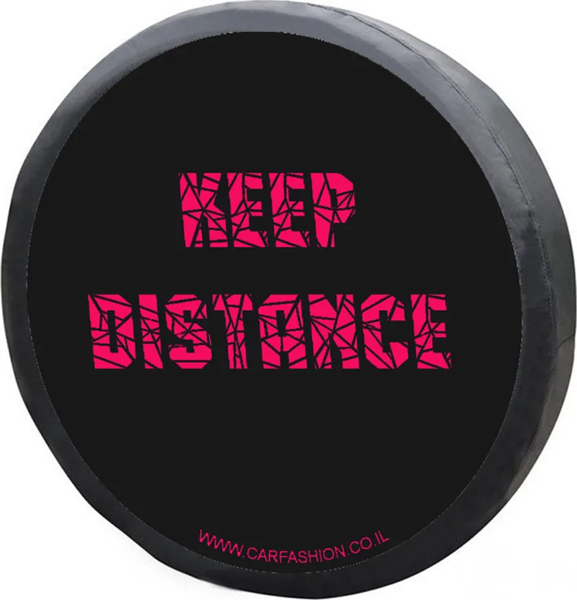 Чехол универсальный CarFashion Keep Distance L на запасное колесо, цвет Черный/Красный