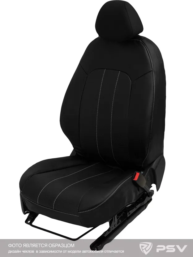 Чехлы PSV Оригинал на сидения для VW Golf VII Comfortline 2013-2020, цвет Черный/отстрочка белая