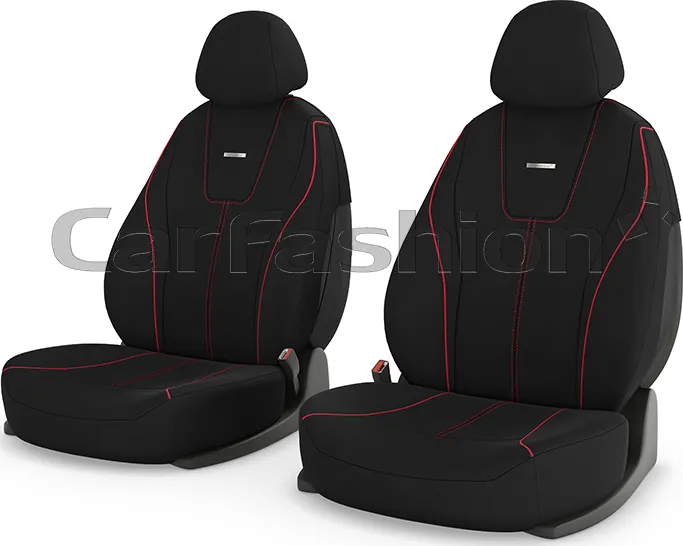 Чехлы универсальные CarFashion Douglas на передние сидения авто, цвет Черный/Черный/Красный