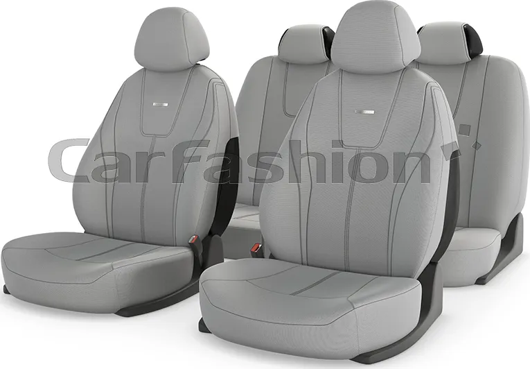 Чехлы универсальные CarFashion Douglasна сидения авто, цвет Светло-серый/Светло-серый/Светло-серый