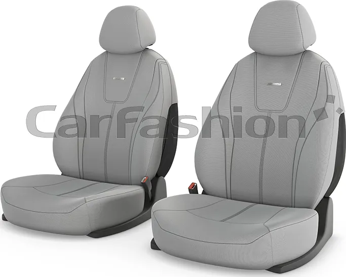 Чехлы универсальные CarFashion Douglas на передние сидения авто, цвет Светло-серый/Светло-серый/Светло-серый