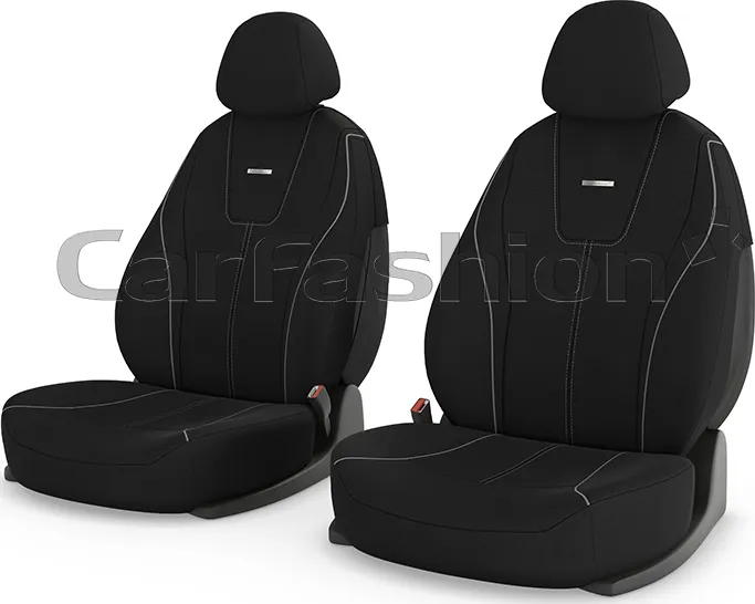 Чехлы универсальные CarFashion Douglas на передние сидения авто, цвет Черный/Черный/Светло-серый