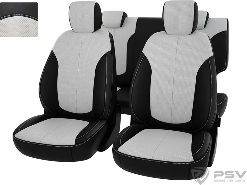Чехлы PSV Оригинал на сидения для Hyundai Creta 2016-2020, цвет Черный/белый