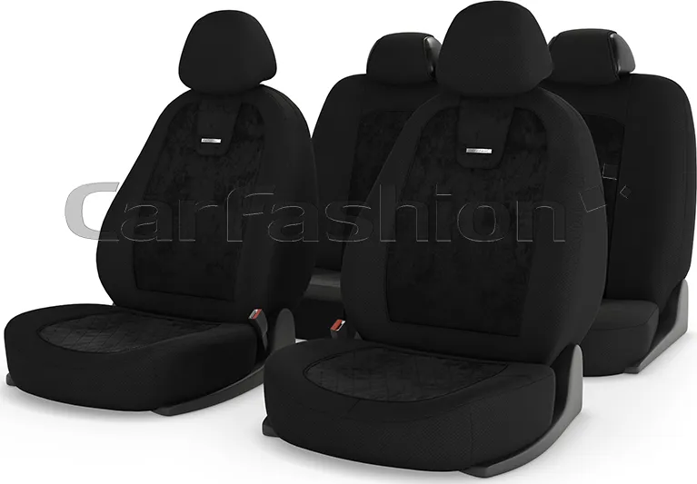 Чехлы универсальные CarFashion Colombo на сидения авто, цвет Черный/Черный/Черный