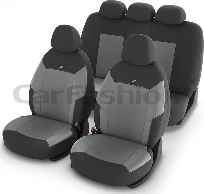 Чехлы универсальные CarFashion Corsar на сидения авто, цвет Светло-серый/Темно-серый