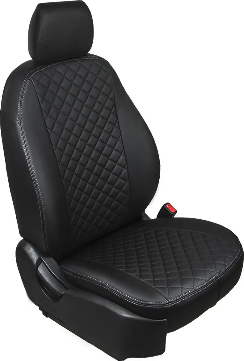 Чехлы Rival Ромб (спинка 40/60) для сидений Kia Rio III седан 2011-2017, черные