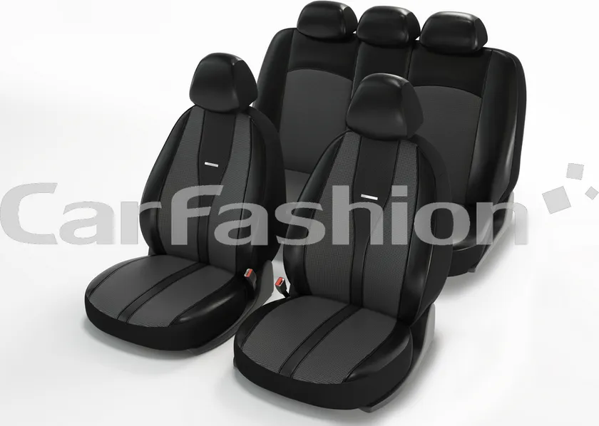 Чехлы универсальные CarFashion Major на сидения авто, цвет Черный/Черный/Темно-серый/Черный