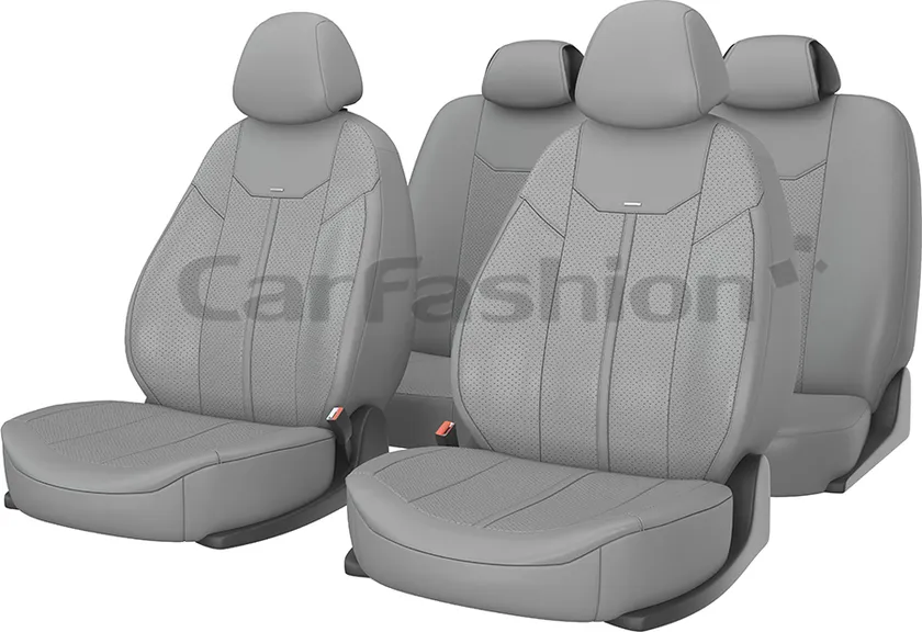 Чехлы универсальные CarFashion Mustang на сидения авто, цвет Серый/Серый/Серый