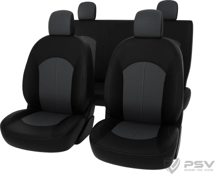 Чехлы PSV Оригинал на сидения для Renault Sandero Stepway II хэтчбек 2014-2020, цвет Черный/серый