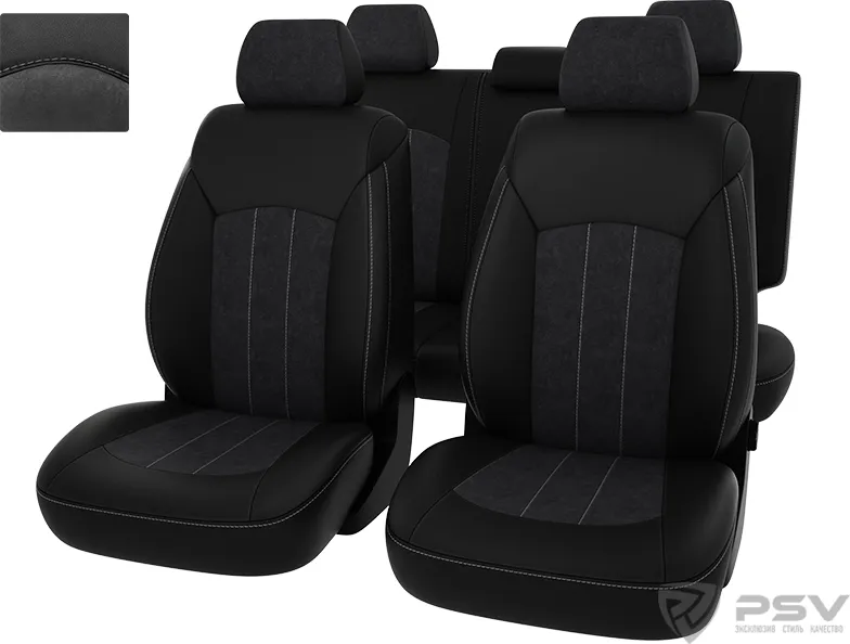 Чехлы PSV Оригинал на сидения для Hyundai i40 2011-2020, цвет Черный/серый
