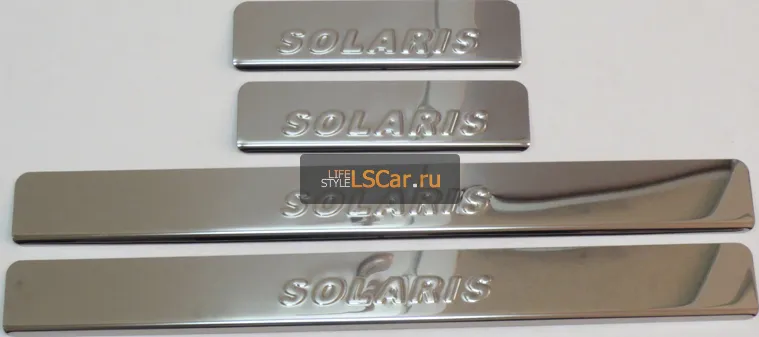 Накладки Ладья на внутренние пороги (штамп) для Hyundai Solaris II 2017-2020