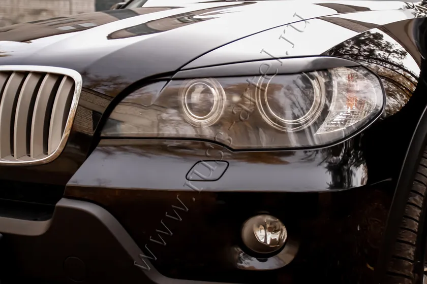 Накладки Русская Артель на передние фары (реснички) для BMW X5 E70 2007-2009 Глянец