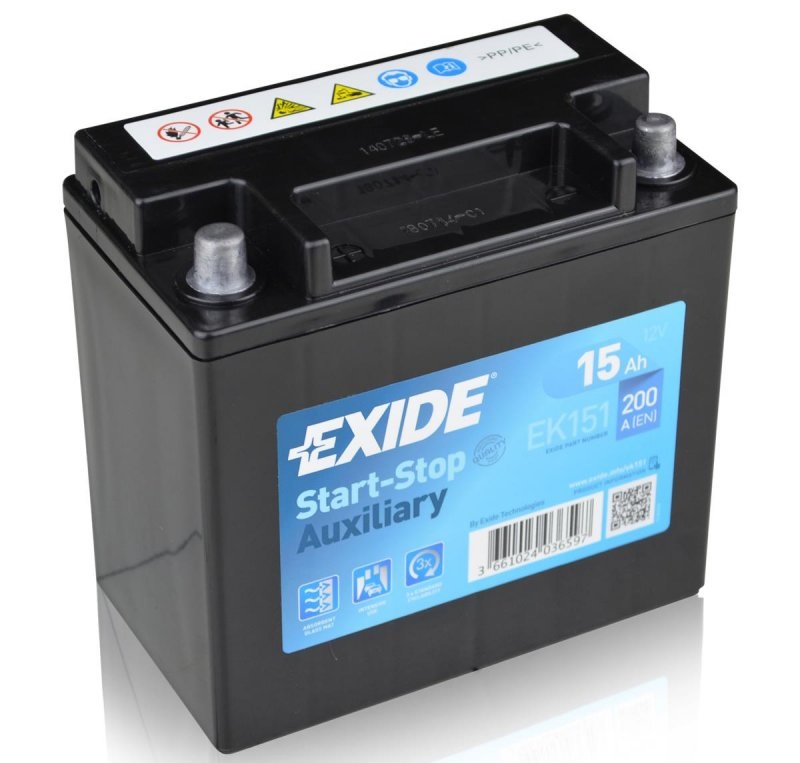 Аккумуляторная батарея Exide EK151 Micro-Hybrid AGM (12В, 15А/ч)