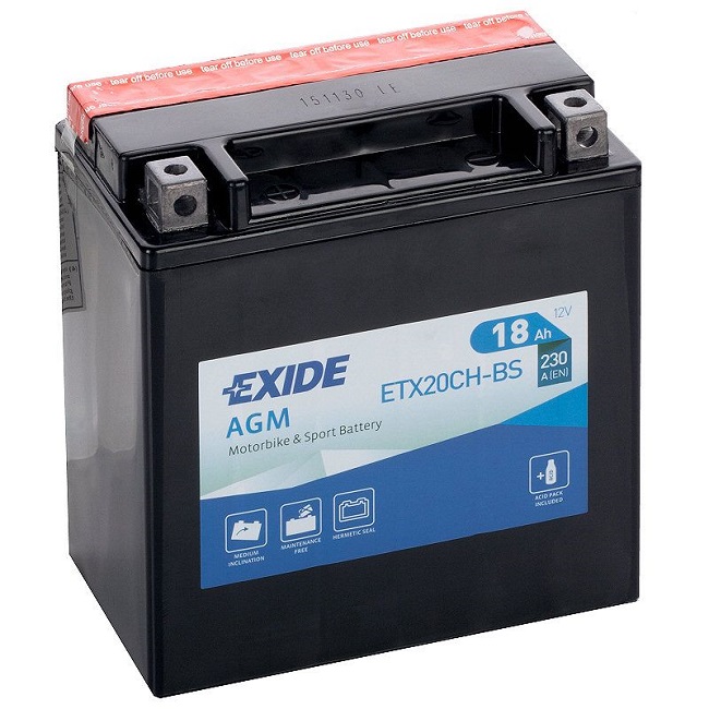 Аккумуляторная батарея Exide ETX20CHBS (12В, 18А/ч)