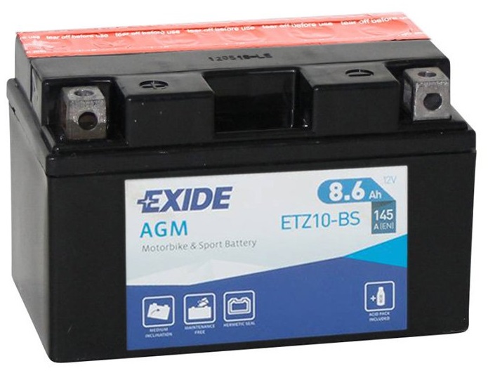 Аккумуляторная батарея Exide ETZ10BS (12В, 8.6А/ч)
