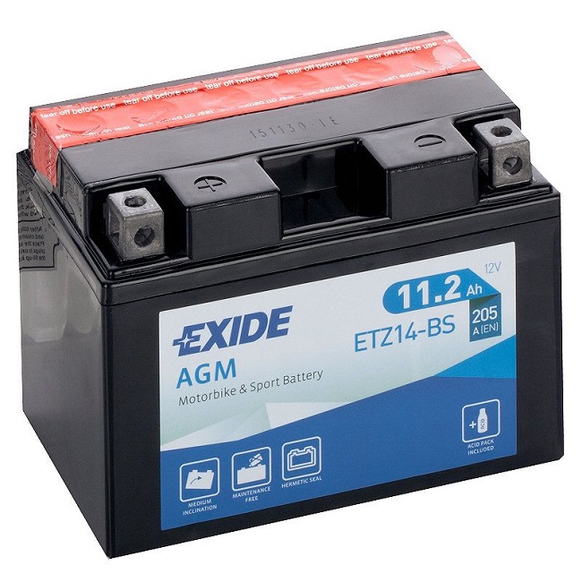 Аккумуляторная батарея Exide ETZ14BS (12В, 11.2А/ч)