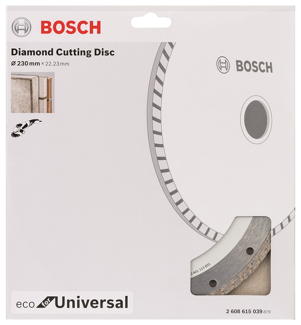Алмазный диск универсальный Bosch ECO Univ.Turbo (2608615039) d=230мм d(посад.)=22.23мм (угловые шли