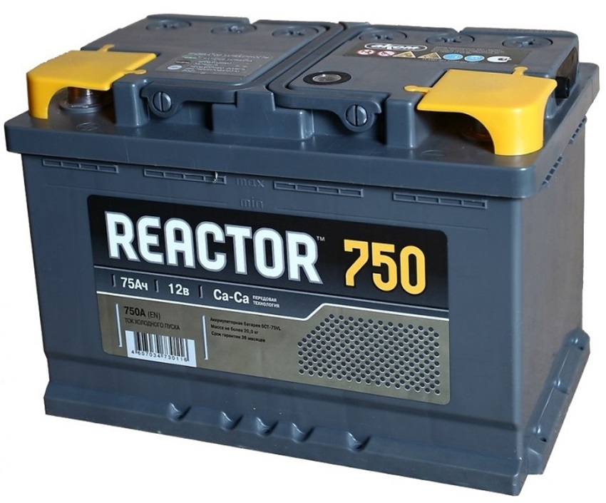 Аккумуляторная батарея Аком 4607034730123 Reactor (12В, 75А/ч)