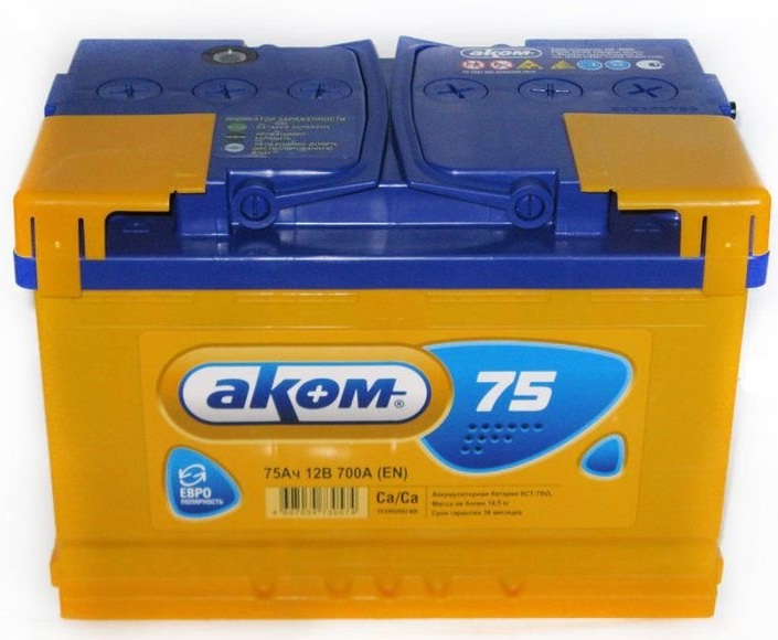 Аккумуляторная батарея Аком 4607034730574 (12В, 75А/ч)