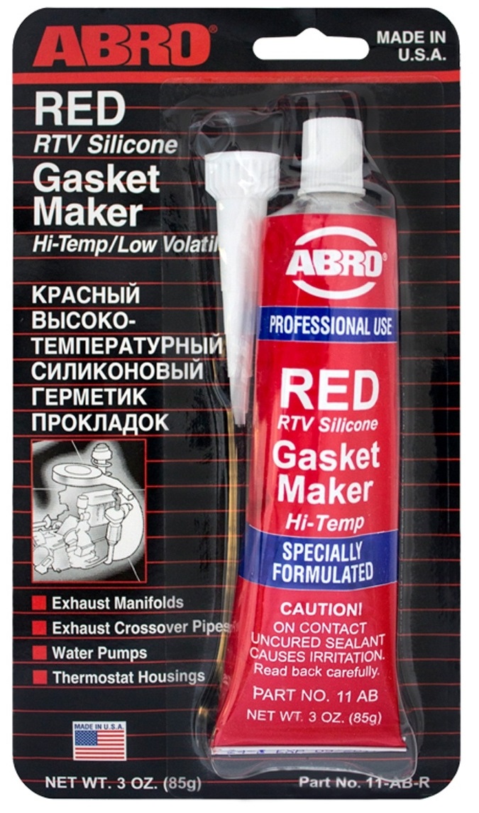 Герметик-прокладка Abro 11ABCHRES силиконовый красный Masters