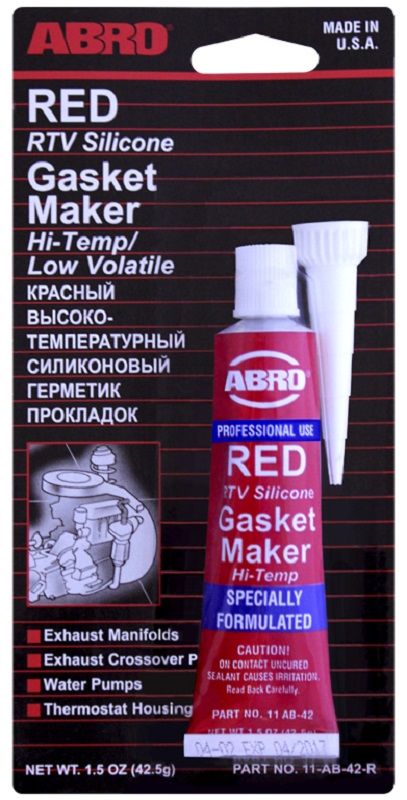 Герметик прокладок Abro 11AB42R высокотемпературный красный