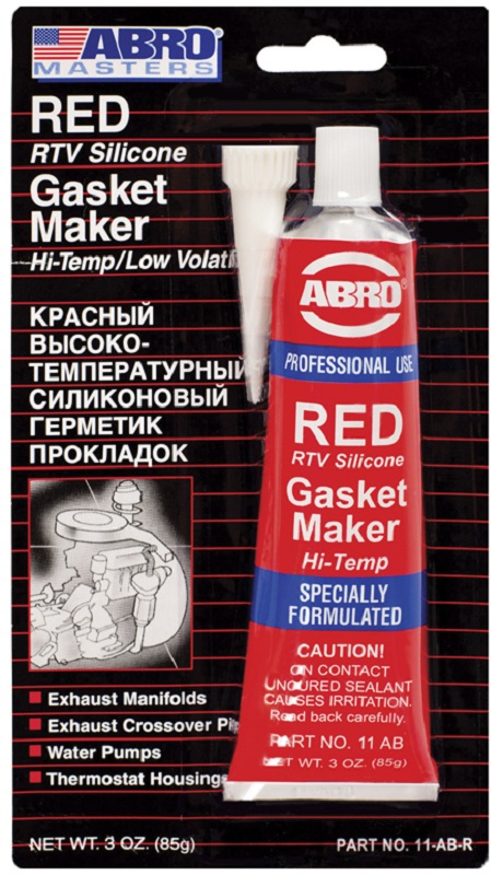 Герметик прокладок Abro 11ABCHR высокотемпературный красный