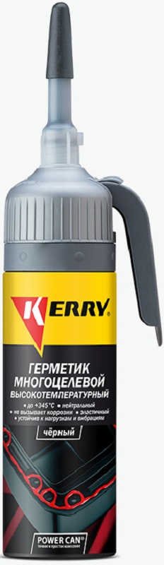 Герметик Kerry KR1432 черный нейтральный высокотемпературный черный rtv,туба с дозатором 